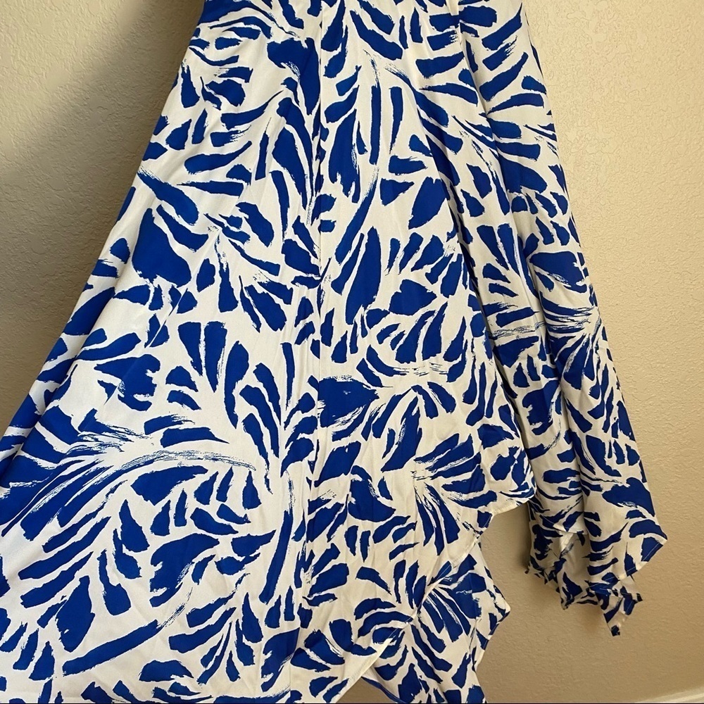 Alexis For Target Botanical Blue Asymmetric Dress XS - Picture 5 of 12